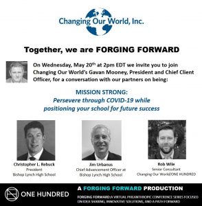 A flyer with the words changing our world, inc together we are forging forward.
