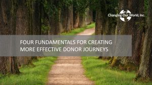 Four fundamentals for creating more effective donor journeys.
