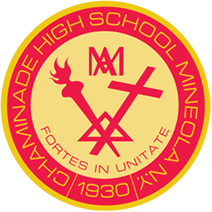 A vibrant logo for the high school in Manitoba, California that incorporates red and yellow elements.